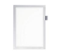 Durable Duraframe Note Adhesive Magnetic Document Frame + Pen Holder - A4 Silver