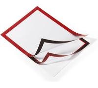 Durable DURAFRAME Self-Adhesive A4 Magnetic Frame for Solid Surfaces - Red - Pack of 2 - A4 Sign Holder for Indoor Wall and Door Use