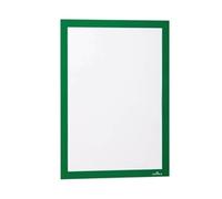 Durable DURAFRAME Self-Adhesive Magnetic Frame | A4 Format In Green | Pack of 2 Frames | Document Frame for Professional Internal Signage