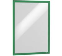 Durable DURAFRAME Self-Adhesive Magnetic Frame | A3 Format In Green | Pack of 2 Frames | Document Frame for Professional Internal Signage