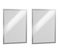 Durable DURAFRAME Self-Adhesive Magnetic Frame | A3 Format In Silver | Pack of 2 Frames | Document Frame for Professional Internal Signage