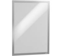 Durable DURAFRAME Self-Adhesive Magnetic Frame | A3 Format In Silver | Pack of 2 Frames | Document Frame for Professional Internal Signage
