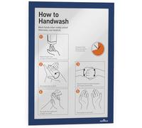 Durable DURAFRAME Self-Adhesive Magnetic Frame | A4 Format In Dark Blue | Pack of 2 Frames | Document Frame for Professional Internal Signage