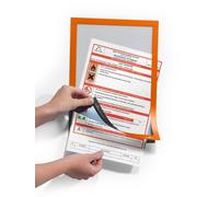 Durable DURAFRAME Self-Adhesive Magnetic Frame A4 Format In Orange Pack of 2