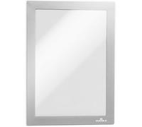 Durable DURAFRAME Self-Adhesive Magnetic Frame | A5 Format In Silver | Pack of 2 Frames | Document Frame for Professional Internal Signage