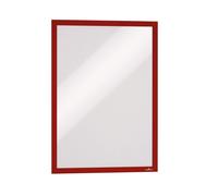 Durable DURAFRAME Self Adhesive Magnetic Signage Frame - 2 Pack - A3 Red Durable Red 2 Pack
