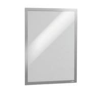 Durable Duraframe Self Adhesive Magnetic Signage Frame - 2 Pack - A3 Silver
