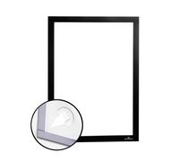 Durable Duraframe Wallpaper Self Adhesive Magnetic Signage Frame, A4 Black