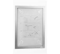 Durable Duraframe Wallpaper Self Adhesive Magnetic Signage Frame, A4 Silver