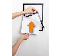 Durable Duraframe Wallpaper Self Adhesive Magnetic Signage Frame, A4 Black