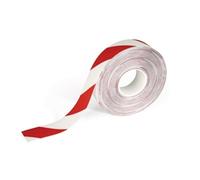 Durable DURALINE STRONG Floor Marking Tape - Anti-Slip - Thickness 0.7mm & 30 Metre Roll - Perfect for Marking Safety Hazards in Warehouses - Red and White