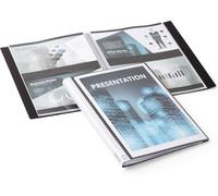 Durable Duralook Plus Display Book A4, Pack of 5, 20 Pockets, Black | Presentation Folder Made from Polypropylene, With Spine Label, Transparent Front Cover Pocket, Made in Poland