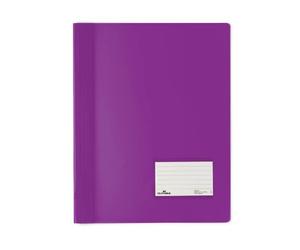 Durable DURALUX A4 Document Folder Light Purple | Made From PVC | Extra Wide For Filing Punched Pockets | Pack of 25