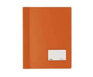 Durable DURALUX A4 Document Folder Orange | Made From PVC | Extra Wide For Filing Punched Pockets | Pack of 25