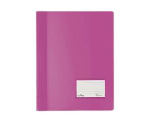 Durable DURALUX A4 Document Folder Pink | Made From PVC | Extra Wide for Filing Punched Pockets | Pack of 25