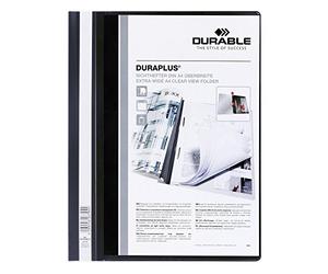 Durable Duraplus HUNKE & Yoke Domestic Clear View Folders, Durable Film, DIN A4, Black
