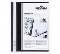 Durable DURAPLUS Presentation Folder - Pack of 25 A4 Black Folders - Ideal for Storing Presentations, Invoices, Quotations, School Work & More