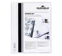 Durable DURAPLUS Presentation Folder - Pack of 25 A4 White Folders - Ideal for Storing Presentations, Invoices, Quotations, School Work & More