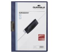 Durable DURAQUICK 20 Document Clip Folder - 20 Pack - A4 Dark Blue - Securely Holds upto 20 Sheets of Paper - Perfect for Schools and Universities