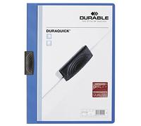 Durable Duraquick Clip Folder PVC Clear Front for 20 Sheets A4 - Blue Ref 2270/06 (Pack of 1)