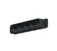 Durable Durastore Aluminium Wall Mounted Coat Rack 5 Hooks With Shelf - Black