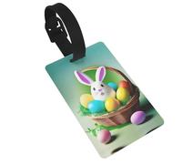 Durable Easter Joy Print Luggage Tag with Full Back Privacy Cover â€“ Bright ID Labels for Suitcases, and Backpacks