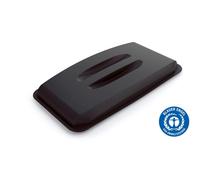 Durable DURABIN Lid Eco Black for 60 Litre Waste Bin - Blue Angel Certified - Made from Recycled Plastic - Includes Gripping Handle for Easy Use