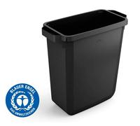Durable DURABIN Waste Bin Eco Black - 60 Litre - Blue Angel Certified - Made from Recycled Plastic - For Waste Collection or Recycling
