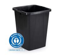 Durable DURABIN ECO 90 Litre Recyled Plastic Waste Bin with Easy Grip Handles | Freezer Safe Recycling Dustbins for Kitchens and Workshops | Black