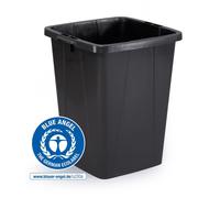 90L Waste Bin Black - Strong Square Recycling Bin - Durabin Durable Black 1 Pack