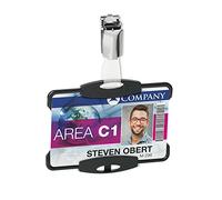 Durable Eco-Friendly ID Card Badge Holder - Black - Recycled Plastic & Blue Angel Certified - Holds 1 ID Security Pass - Pack of 10