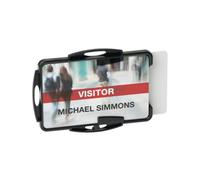 Durable Eco-Friendly ID Card Badge Holder - Black - Recycled Plastic & Blue Angel Certified - Holds 2 ID Security Passes - Pack of 10