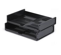 Durable Eco-Friendly Letter Tray Optimo A4+, Set of 6, Grey, Plastic | Stackable Letter Tray System for Desktops, Blue Angel Certified, 324 x 62 x 230mm, Made in Germany