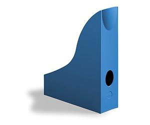 Durable Eco-Friendly Magazine File Holders - Recycled Plastic & Blue Angel Certified - Document Holder Storage Organiser - Modern Magazine Rack - Blue - Pack of 6