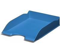 Durable Eco-Friendly Stackable Office Letter Trays - Recycled Plastic & Blue Angel Certified - Filing Trey Desk Organiser for A4 Paper - Blue - Pack of 6