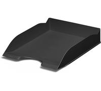 Durable Eco-Friendly Stackable Office Letter Trays - Recycled Plastic & Blue Angel Certified - Filing Trey Desk Organiser for A4 Paper - Black - Pack of 6