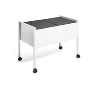 Durable ECO Suspension File Trolley for 100 A4 - Grey Black/Silver | Scratch-Resistant Filing Cart, Holds 100 A4 Files in 2 Sections of 50, Mobile with 4 Wheels and 2 Brakes, Made in Poland