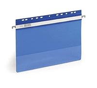 Durable Economy 256106 Suspension Files Pack of 50 Transparent Blue | Suitable for hanging shelves, folders and ring binders, with universal perforation and insertion channel, PVC plastic