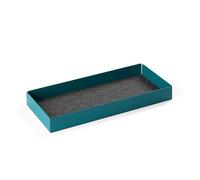 Durable Effect Felt Lined Metal Drawer for Monitor Stand, Dark Green | Silent Opening, 42 x 22cm Drawer, Extra Storage for Cables, Utensils and Keyboard, Keep your Desk Tidy, Modular Design
