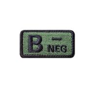 Durable Embroidered Military Blood Type Patch - Army Green Hook & Loop ID Strip for Tactical Gear, Outdoor Bags, Personalization, First Aid - Essential Survival Accessory