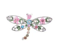 Durable Enameled Dragonfly Brooch Vibrant Colors, Lasting Sparkle, Perfect Accessory for Any Event or Gift Color Brooch, フリーサイズ