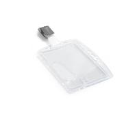 Durable Enclosed Card Security Pass ID Badge Holders with Clip | 25 Pack | Clear