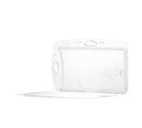 Durable Enclosed Security Pass Holder for Lanyards - 10 Pack - Clear