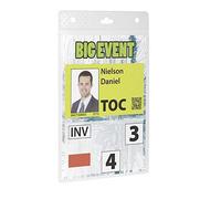 Durable Event Name Badge A6 Transparent Pack of 20 Can be Easily Combined Wi