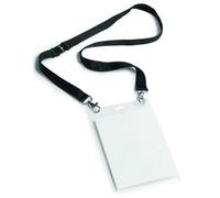 Durable Event Name Badge A6 With Black Lanyard, Pack Of 10, Lanyard Includes Safety Release, Ideal For Events And Exhibitions