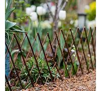 Durable Expandable Garden Lattice Panels - Willow Trellis Fence for Climbing Plants, Outdoor Garden Edging and Border, Perfect for Flower & Vegetable Support