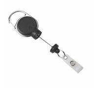 Durable Badge Reel Extra Strong in Black, Pack of 1, Hold up to 300g of Weight, Ideal for Heavy Keys or Cards