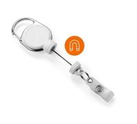 Durable Badge Reel Extra STRONG in White | Pack of 1 | Hold Upto 300 g of Weight | Ideal for Heavy Keys or Cards