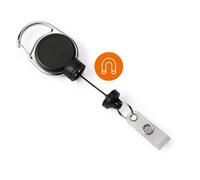 Durable Badge Reel Extra Strong in Black, Pack of 1, Hold up to 300g of Weight, Ideal for Heavy Keys or Cards