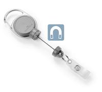 Durable Extra Strong Retractable Clip Badge Reels for ID & Keys | Grey